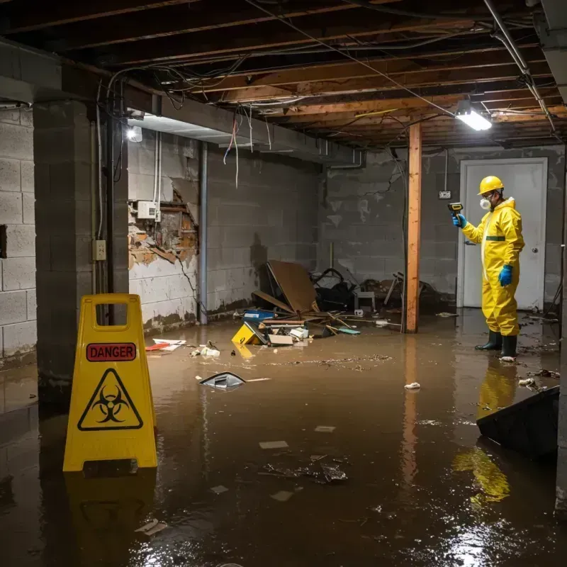 Flooded Basement Electrical Hazard in Gorman, NC Property