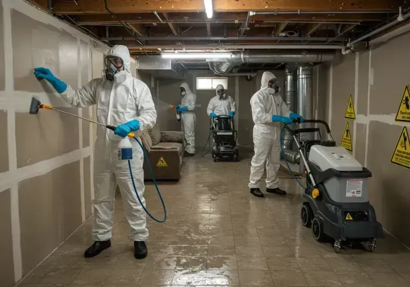 Basement Moisture Removal and Structural Drying process in Gorman, NC